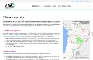 Capture-écran ARB NA &#8211; Milieux souterrains